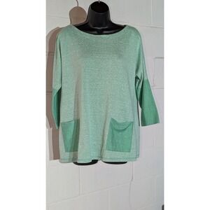 Great Cavalier by St Paul Green Tunic Top with Pockets Bow Detail Back Medium